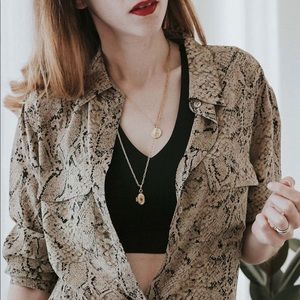 Equipment Signature Silk Shirt Python Print Size S